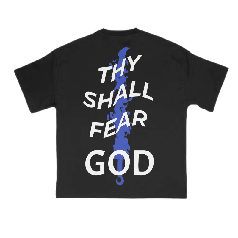 Unisex 100% Cotton Thy Shall Fear God Print T-shirt - image 5
