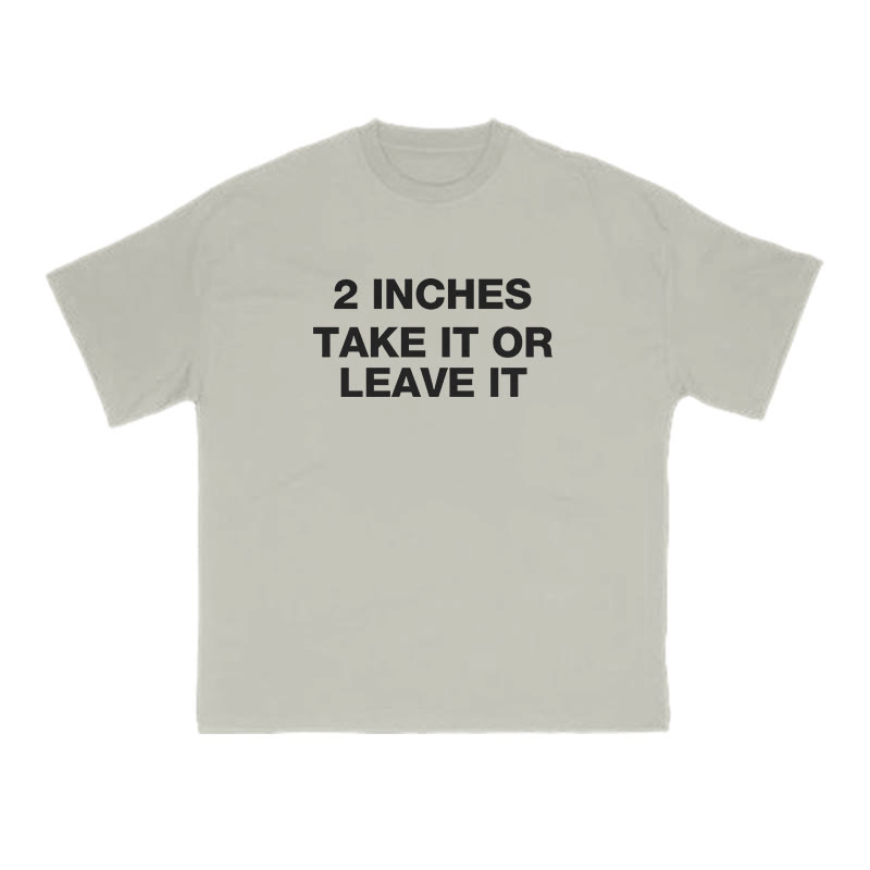 2 Inches Take It Or Leave It Print T-shirt - Warm Grey - US16-18(2XL) - image 4
