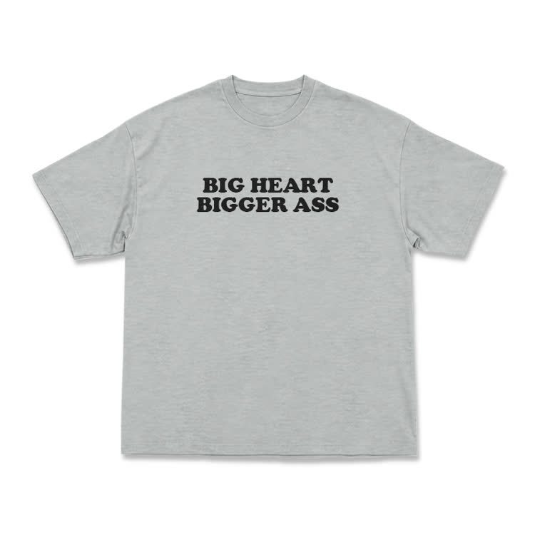 Big Heart Bigger Ass Oversized Crew Neck T Shirt - Grey - US16-18(2XL) - image 8