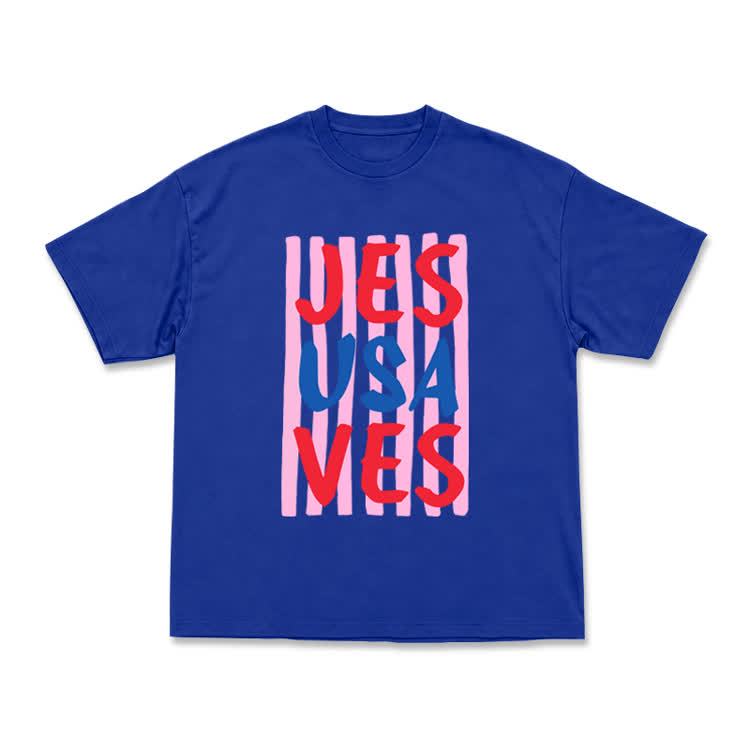 Art Inspired Stripe JESUSAVES Graphic T-Shirt - Blue - US16-18(2XL) - image 12