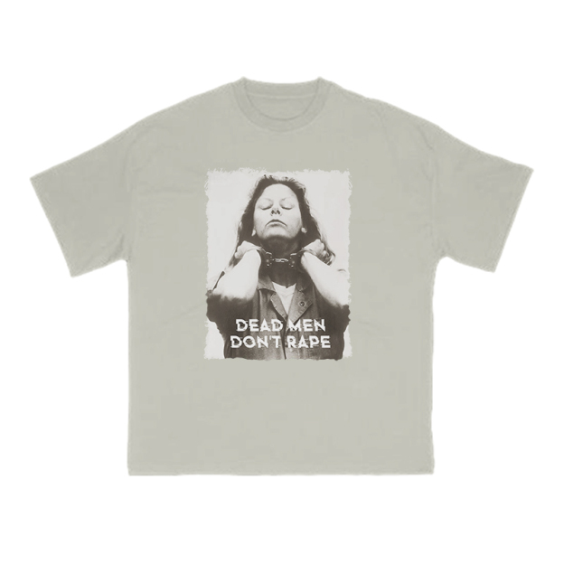 Dead Men Don't Rape Print T-shirt - Warm Grey - US16-18(2XL) - image 4