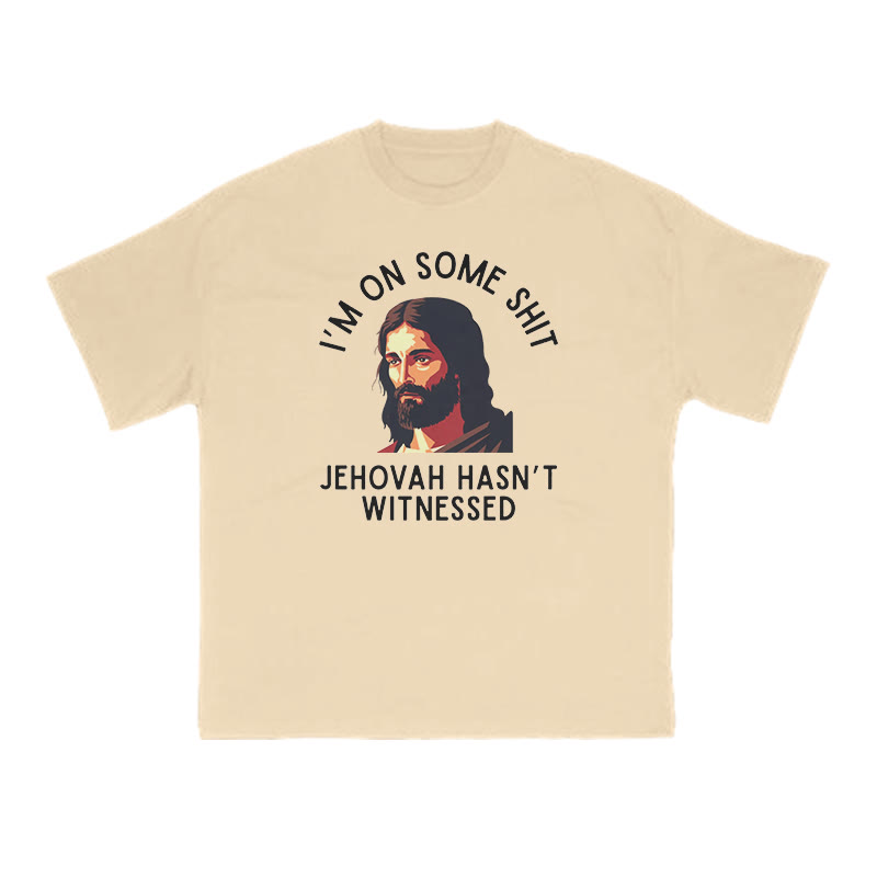 JEHOVAH HASN'T WITNESSED Print T-shirt - Apricot - US16-18(2XL) - image 5