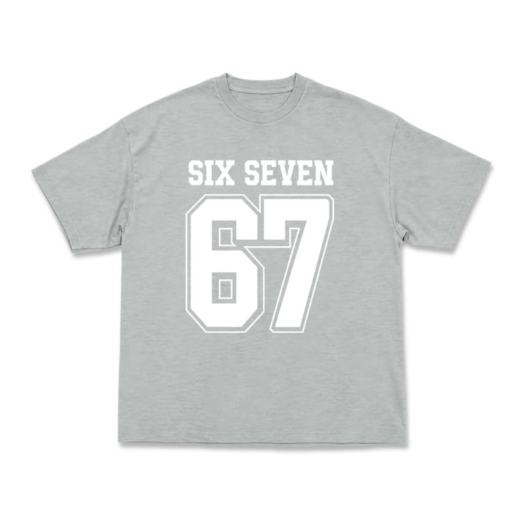 Casual SIX SEVEN 67 Graphic Short Sleeve T-Shirt - Grey - US16-18(2XL) - image 6