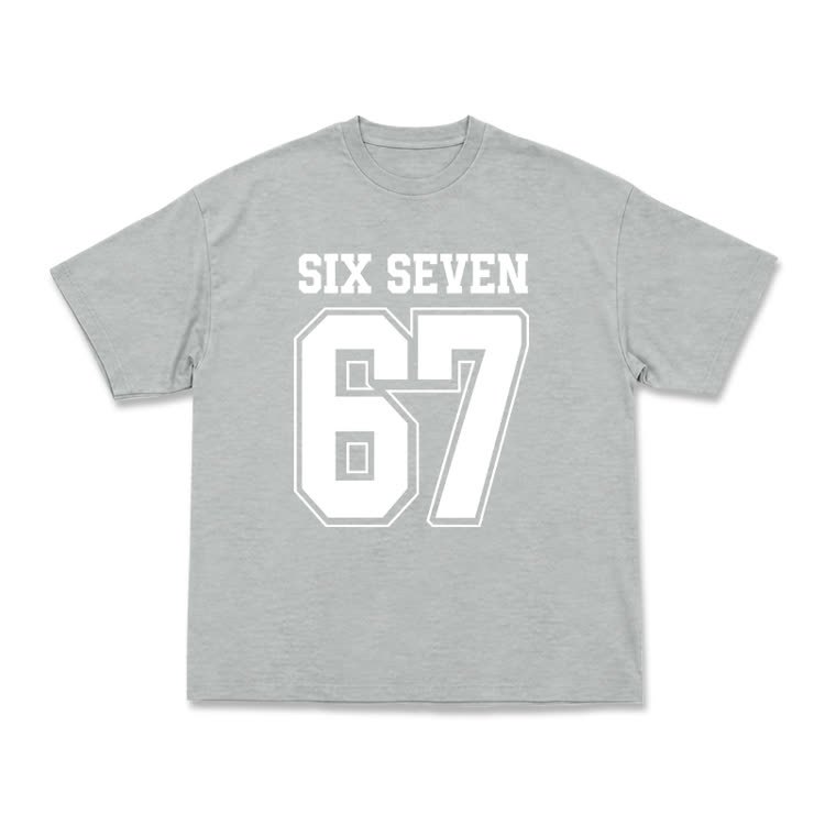 Casual SIX SEVEN 67 Graphic Short Sleeve T-Shirt - Grey - US16-18(2XL) - image 6