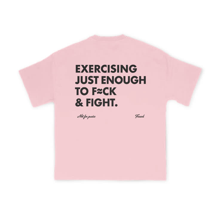 EXERCISINGJUST ENOUGHTO FCK& FIGHT.Graphic T-Shirt - Pink - US16-18(2XL) - image 11