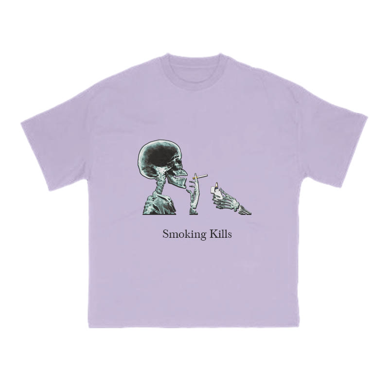 Smoking Kills Print T-shirt - Purple - US16-18(2XL) - image 13
