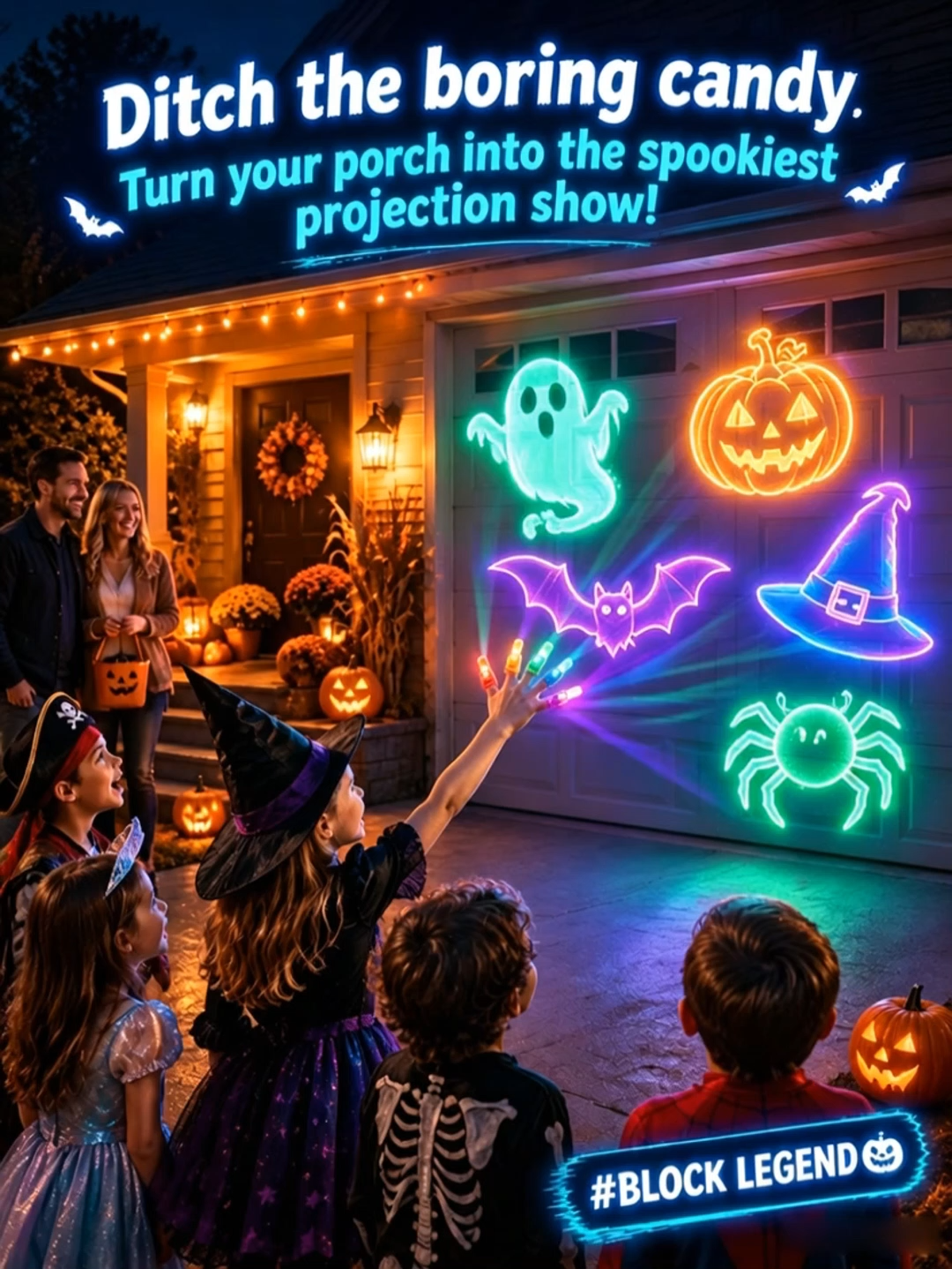 【Halloween projection finger lamp】Glow bright: 150ft visibility to stop traffic, No more dark nights!
