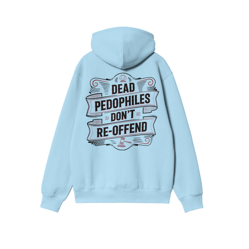Dead Pedophiles Don't Re-offend Flag Print Hoodie - Blue - US16-18(2XL) - image 8
