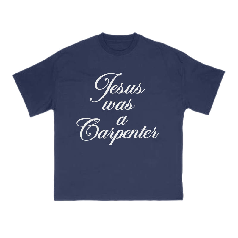 Jesus Was A Carpenter Print T-shirt - Navy Blue - US16-18(2XL) - image 7