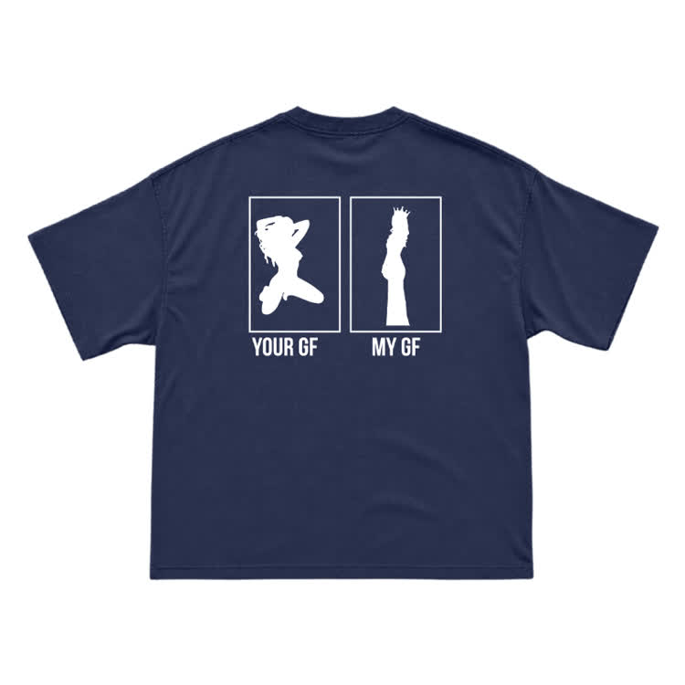 Your GF My GF Statement Short Sleeve T-Shirt - Navy Blue - US16-18(2XL) - image 14