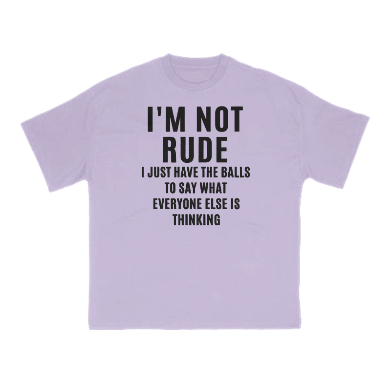 I'm Not Rude Print T-shirt - Purple - US16-18(2XL) - image 10
