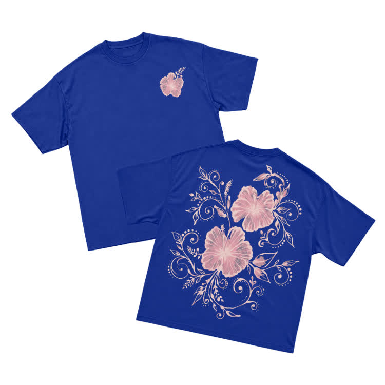 Bleach Island Bloom Statement Back Print Short Sleeve T-shirt - Blue - US16-18(2XL) - image 4