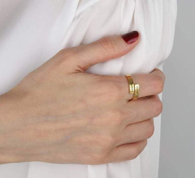 Mother's Day Gift  Personalized Couple Name Ring Two Names Ring Wedding Gift Anniversary Gift-Engravingift