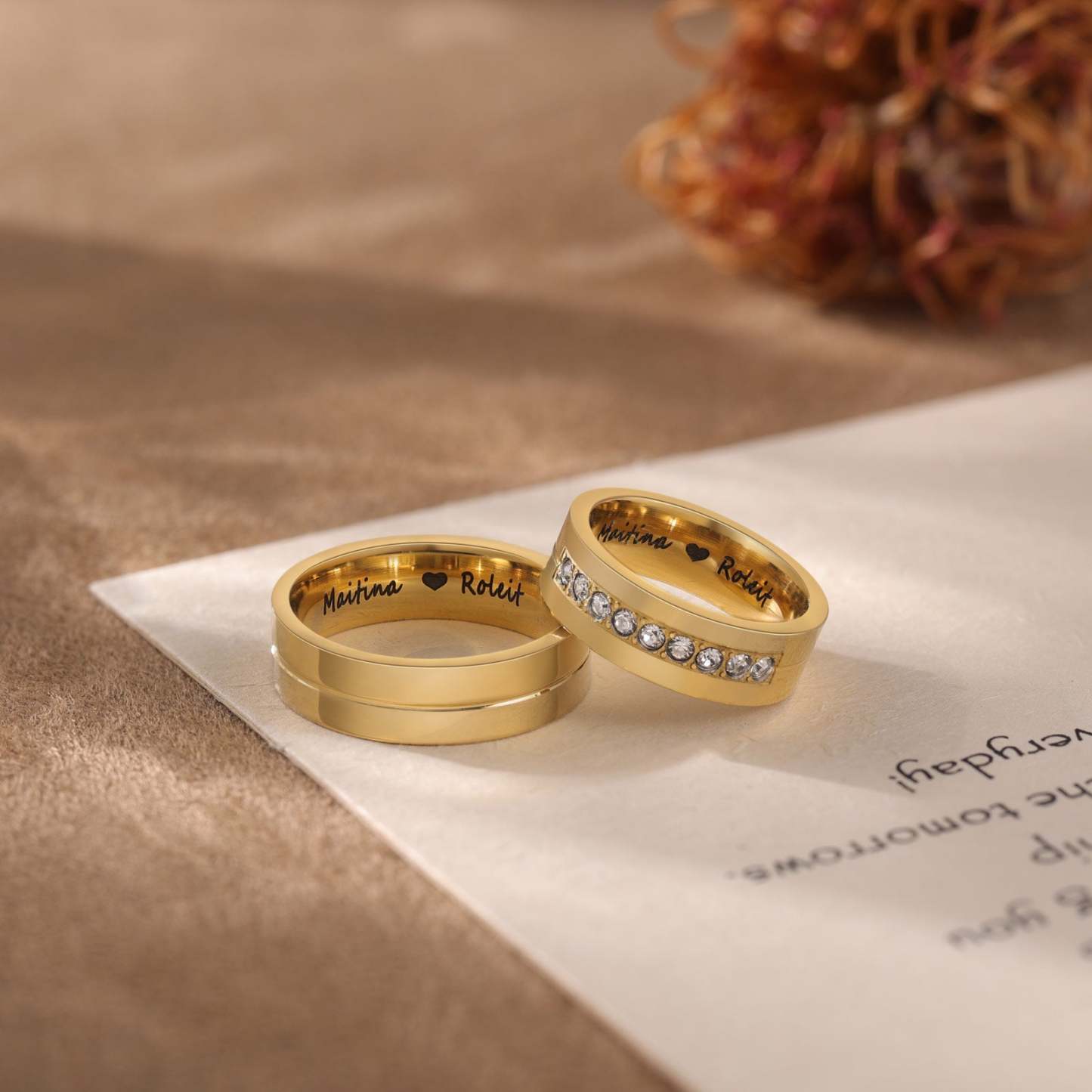 Mother's Day Gift Couple Ring Personalized Love Matching Rings Gift for Couple Friends BBF-Engravingift