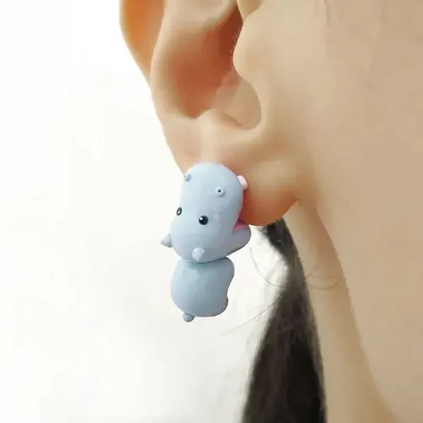 Cute Animal Bite Earrings-Engravingift