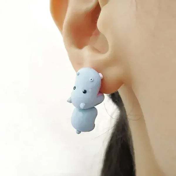 Cute Animal Bite Earrings-Engravingift