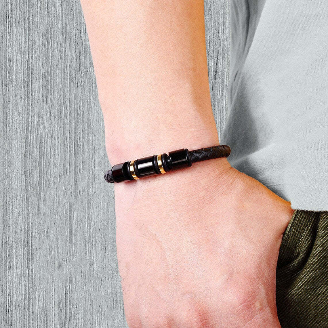 Christmas Gift To My Son, Leather Beads Bracelet "I'll Always be With You" Birthday Gifts for Son-Engravingift