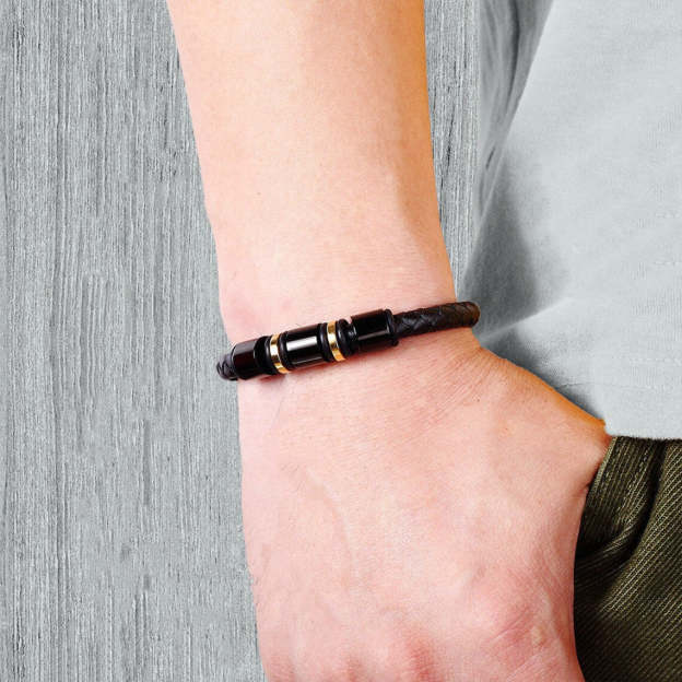 Christmas Gift To My Son, Leather Beads Bracelet "I'll Always be With You" Birthday Gifts for Son-Engravingift