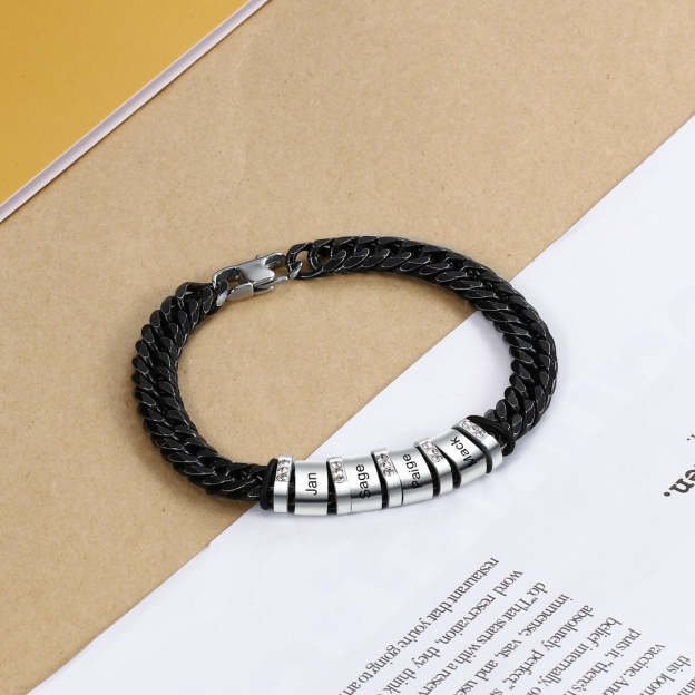 Christmas Gift Personalized Cuban Chain Bracelet Custom Diamond Beads