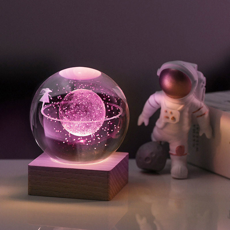 Mother's Day Gift 3D Crystal Ball Nightlight Decorlamp-Engravingift