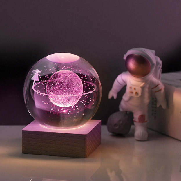 Mother's Day Gift 3D Crystal Ball Nightlight Decorlamp-Engravingift