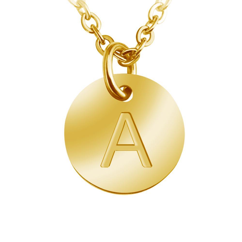 Mother's Day Gift Personalized Custom Initials Tiny Disk Necklace-Engravingift