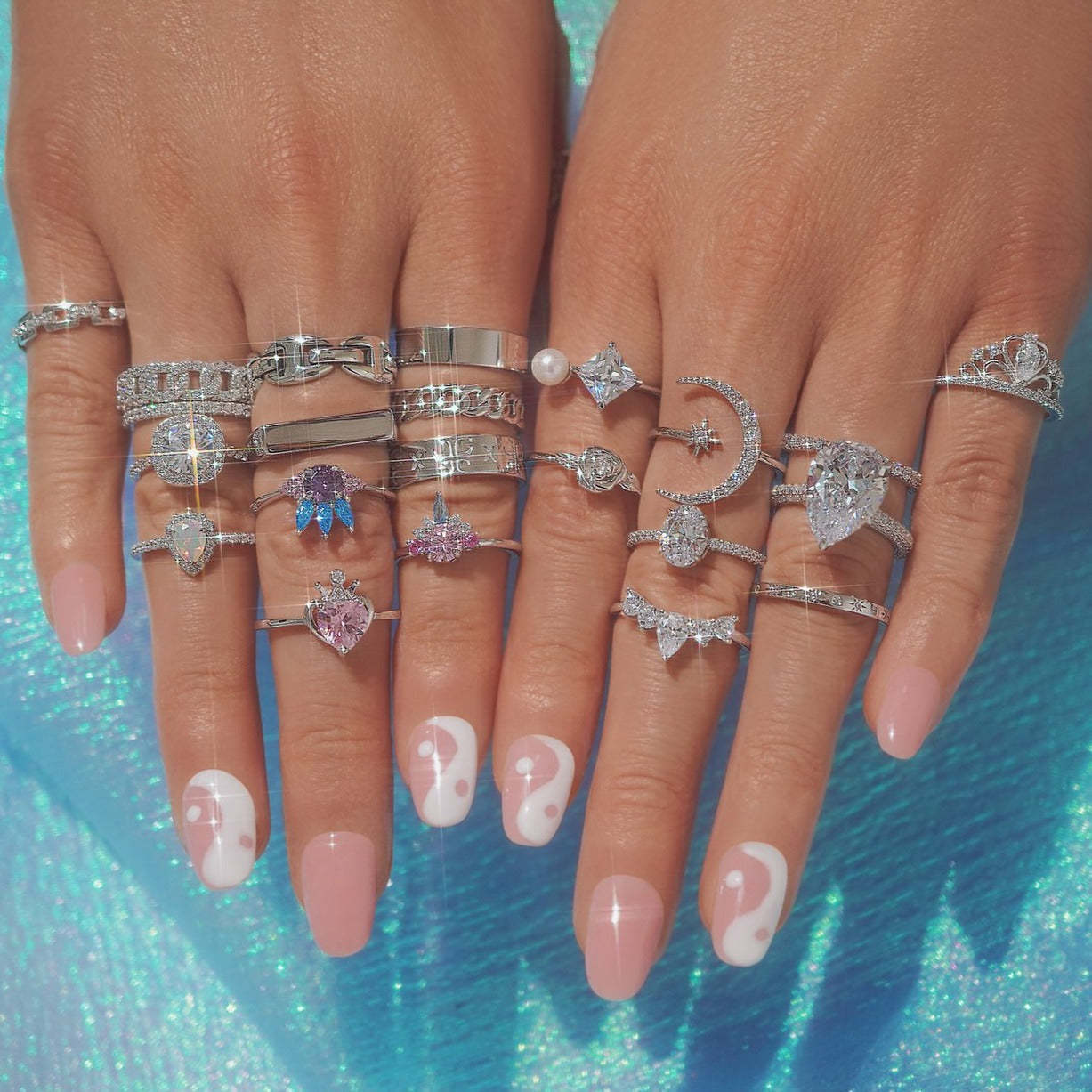 Mother's Day Gift Diamond Chain Ring-Engravingift