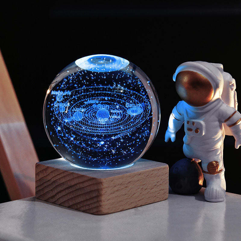 Mother's Day Gift 3D Crystal Ball Nightlight Decorlamp-Engravingift