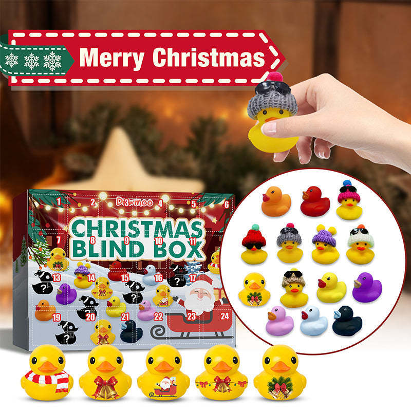 Christmas Gift Advent Calendar 2022 - 24 Rubber Ducks for Kids-Engravingift