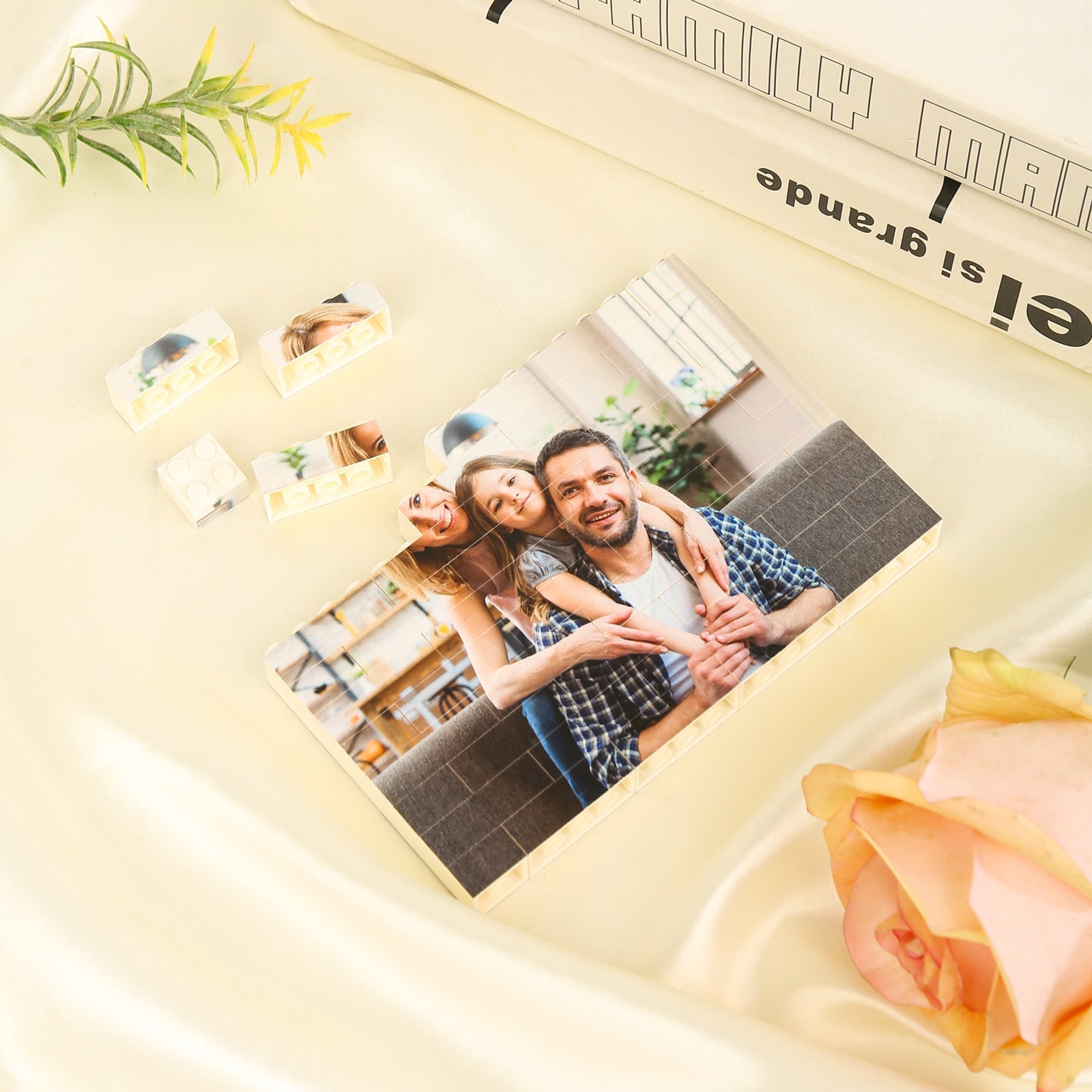 Mother's Day Gift Customized Building Blocks Puzzle Personalized Photo Brick Square Shape Puzzle Kids Couple BBF Family Gift-Engravingift