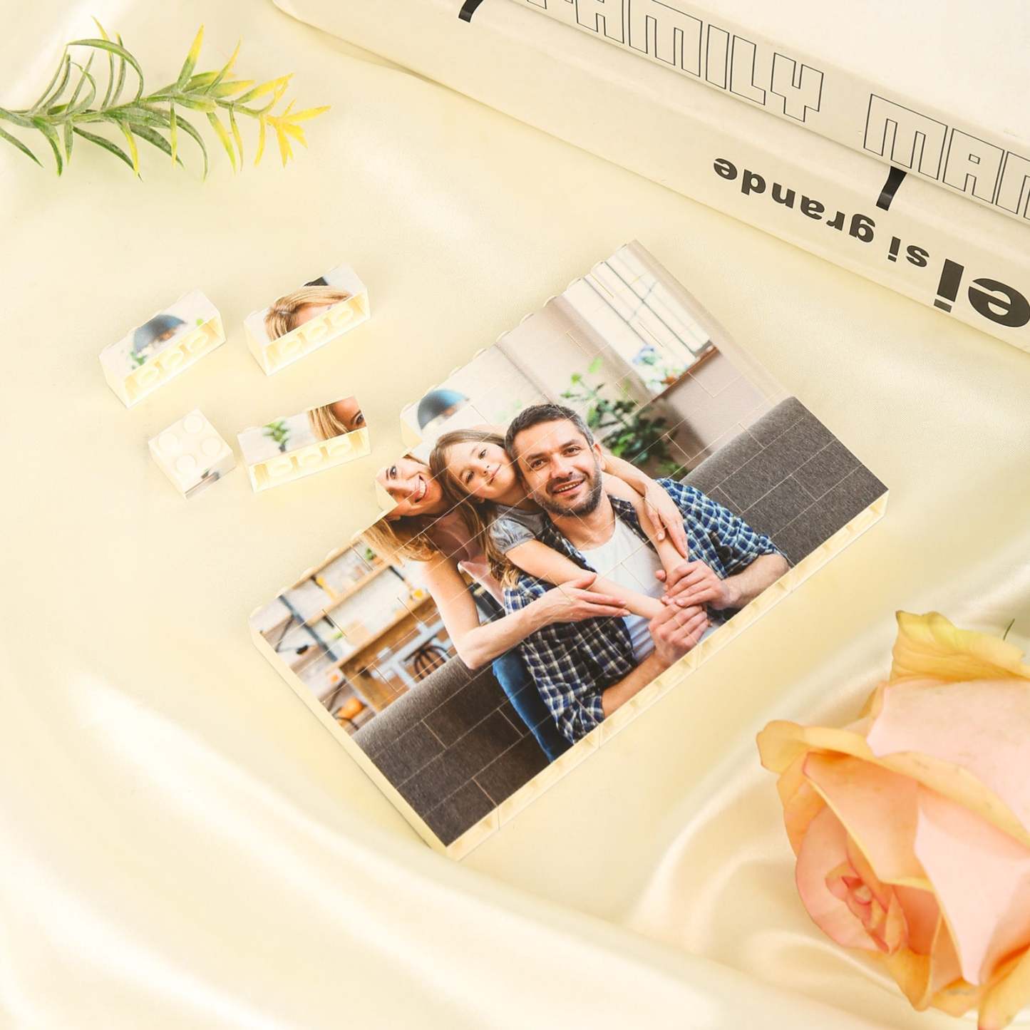 Mother's Day Gift Customized Building Blocks Puzzle Personalized Photo Brick Square Shape Puzzle Kids Couple BBF Family Gift-Engravingift