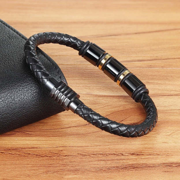 Christmas Gift To My Son, Leather Beads Bracelet "I'll Always be With You" Birthday Gifts for Son-Engravingift