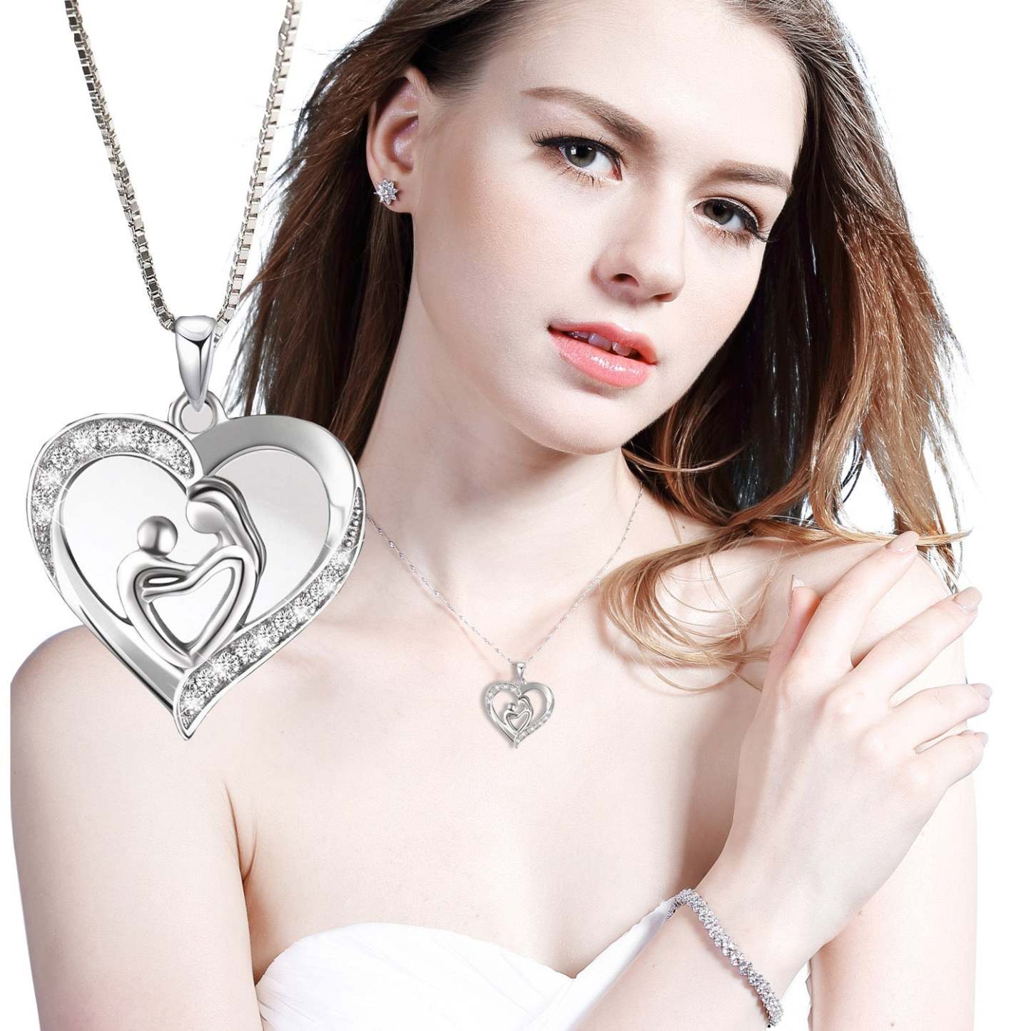 Mother's Day Gift Mom and Child Necklace-Engravingift