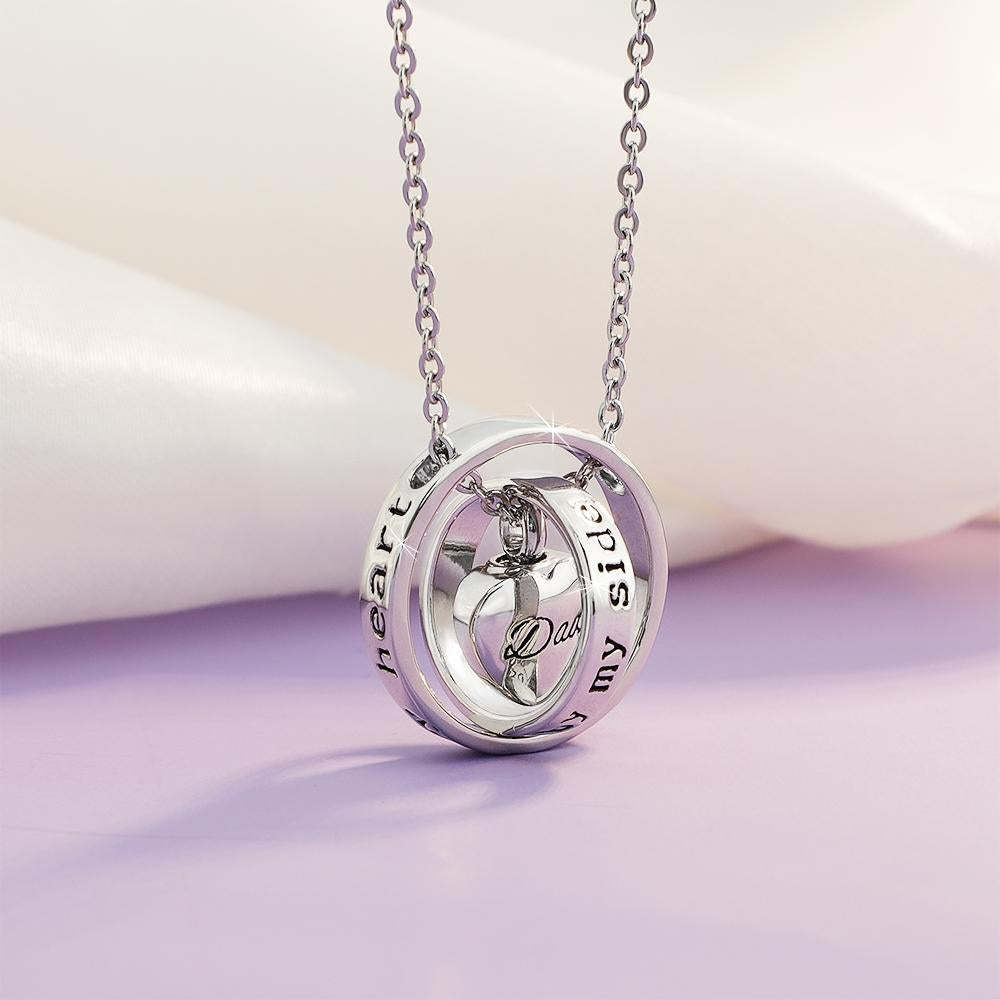 Father's Day Gift Stainless Steel Heart Cremation Urns Necklace Pendant Locket-Engravingift