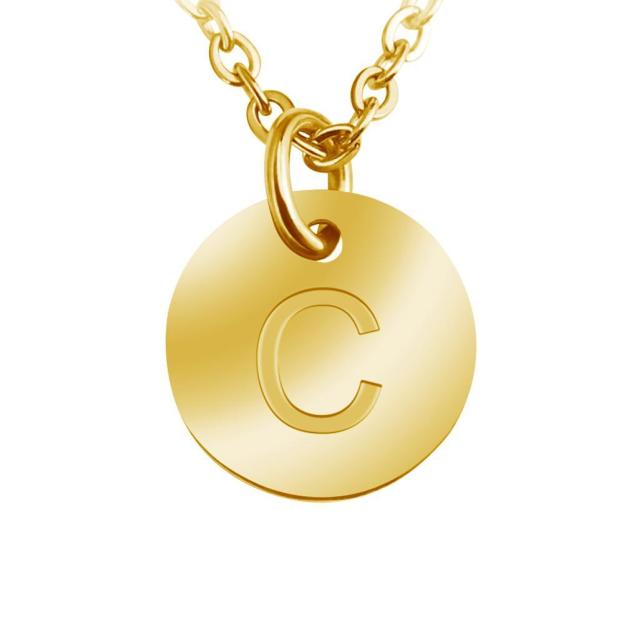 Mother's Day Gift Personalized Custom Initials Tiny Disk Necklace-Engravingift