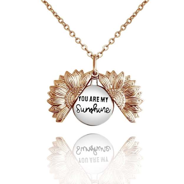 Mother's Day Gift "You Are My Sunshine" Personalized Sunflower Necklace-Engravingift