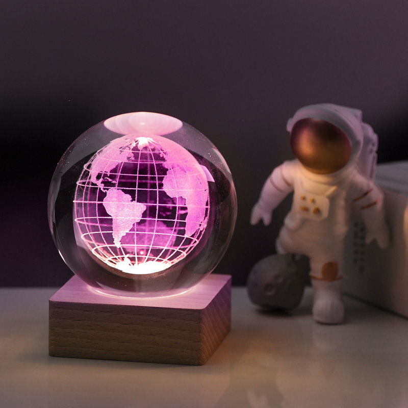 Mother's Day Gift 3D Crystal Ball Nightlight Decorlamp-Engravingift
