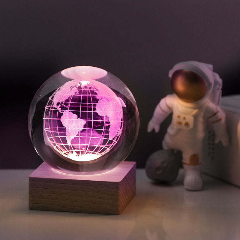 Mother's Day Gift 3D Crystal Ball Nightlight Decorlamp-Engravingift