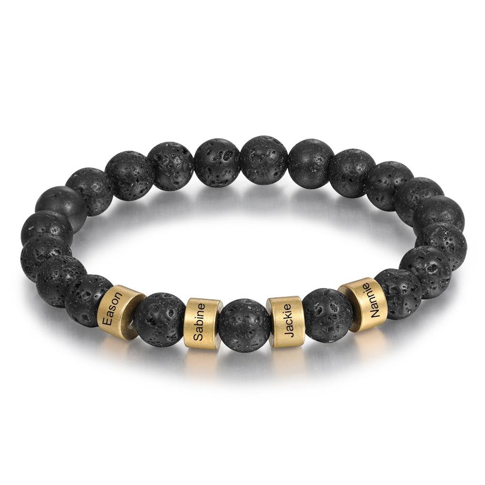 Christmas Gift Tiger Eye Men Bracelet Personalized Beaded Warp Bracelet Gift For Him