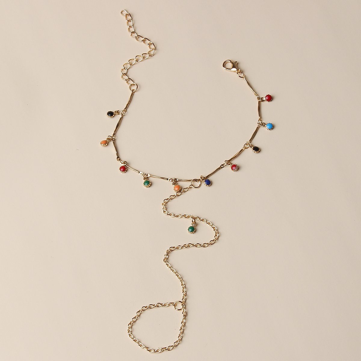 Mother's Day Gift Cuban Chain Anklet Rainbow Anklet Fashion Jewelry for Women-Engravingift