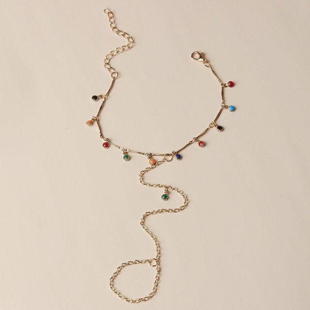 Mother's Day Gift Cuban Chain Anklet Rainbow Anklet Fashion Jewelry for Women-Engravingift