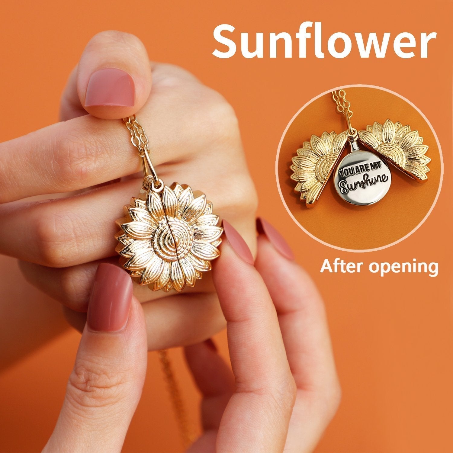 Mother's Day Gift "You Are My Sunshine" Personalized Sunflower Necklace-Engravingift