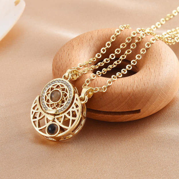Mother's Day Gift SHIPS 24-HOURS Magnetic Couple Diamond "I Love You" in 100 Languages-2 Necklaces set-Engravingift