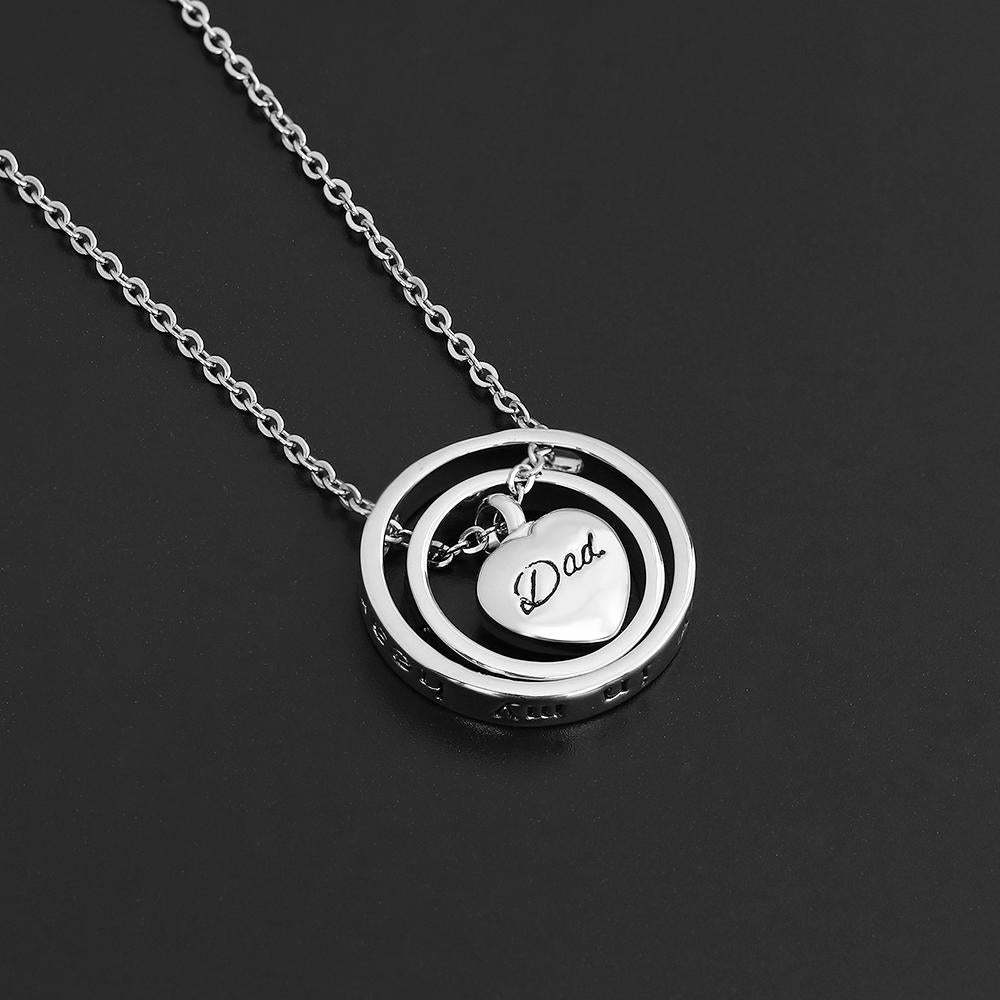Father's Day Gift Stainless Steel Heart Cremation Urns Necklace Pendant Locket-Engravingift