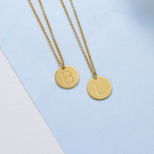 Mother's Day Gift Personalized Custom Initials Tiny Disk Necklace-Engravingift