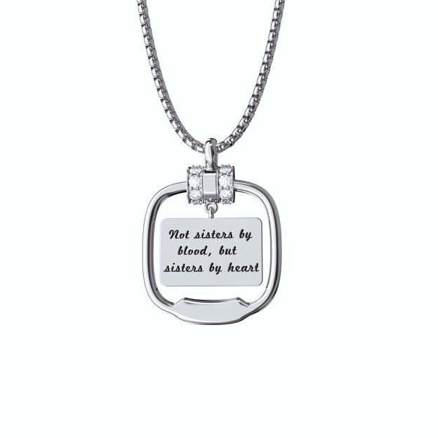 Best Friend Gift Personalized Photo Necklace with Crystal-Engravingift