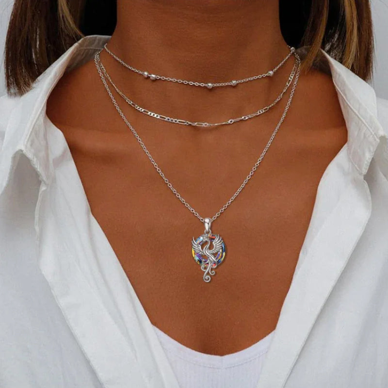 Mother's Day Gift Flying Phoenix Necklace-Engravingift
