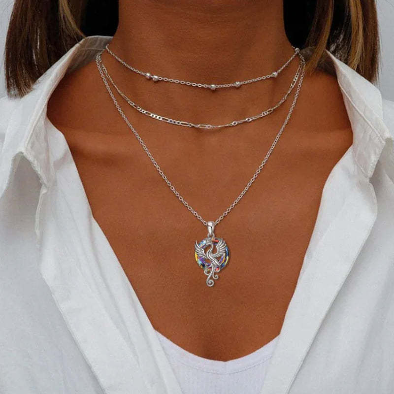 Mother's Day Gift Flying Phoenix Necklace-Engravingift