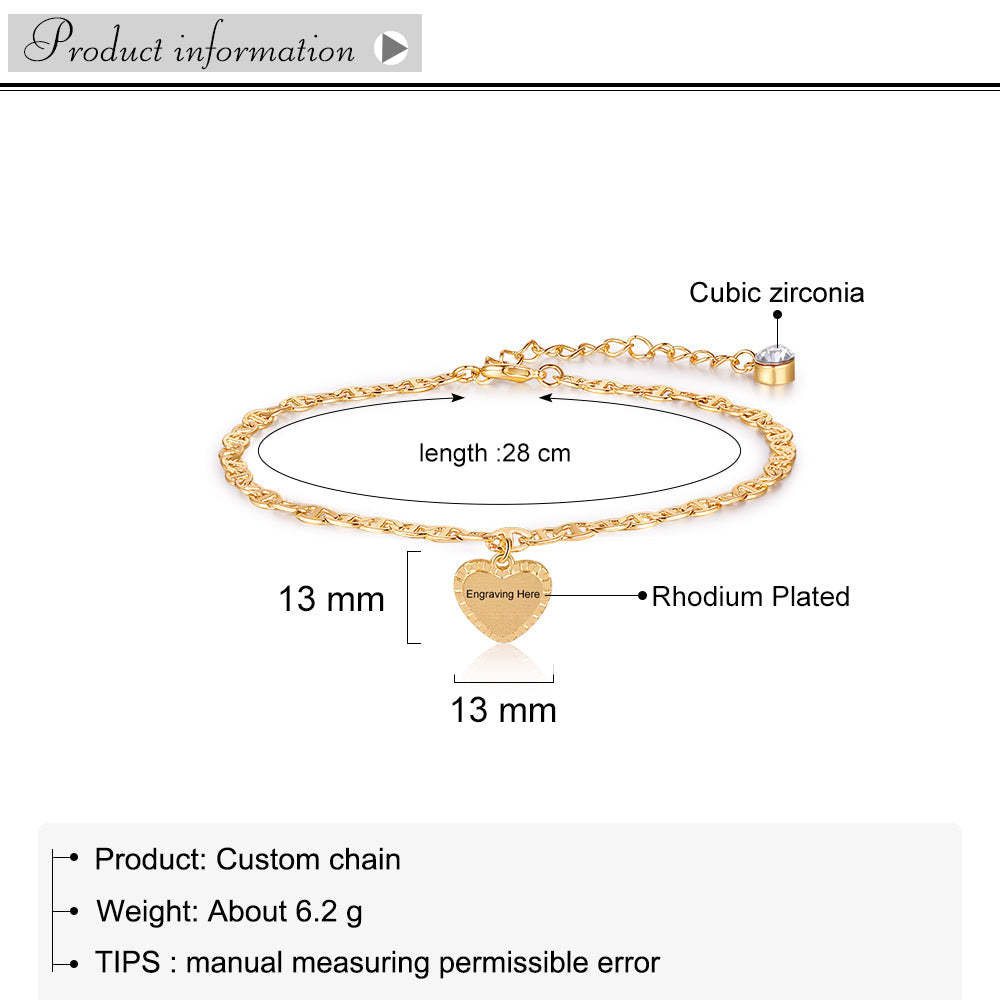Mother's Day Gift Personalized Initial Anklet with Birthstone Heart Pendant Ankle Bracelet for Women-Engravingift