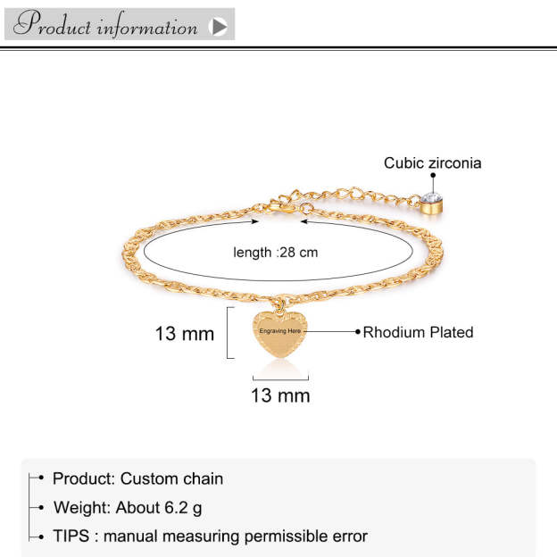 Mother's Day Gift Personalized Initial Anklet with Birthstone Heart Pendant Ankle Bracelet for Women-Engravingift